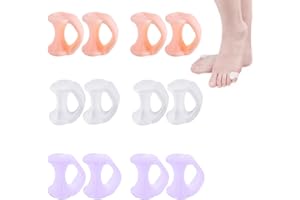 HNJUSR 6 Paar Silikon Zehenspreizer, Zehentrenner Silikon,Gel Zehenspreizer, Zehenspreizer Kleiner Zeh, Zehenspreizer Silikon, Toe Spreader, Für Scheuern zu vermeiden und Druck abzubauen, Damen und Herren