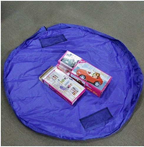 Große Kinder Spielzeug Aufbewahrungstasche Play Matte Durchmesser 150 cm blau - 5