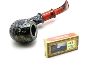 DKE&YMQ Pipa Da Fumo, Pipa In Legno Staccabile Con Filtro Intagliato Classico Di Fascia Alta, Usata Per Il Regalo Del Padre/Regalo Del Fidanzato/Regalo Del Marito/Collezione