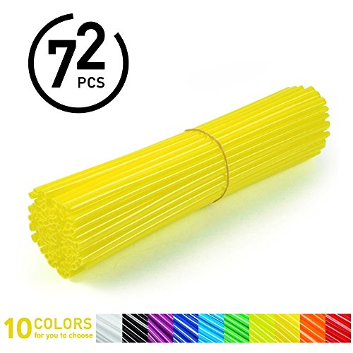 VGEBY Spoke Skins Motociclo, 72 Pcs Cerchioni Skins Dirt Bike Enduro Motocross Wheel Enduro Cerchione Ruota -10 Colori (Colore : Giallo)