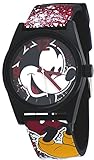 Disney #MCK1574 Mickey Mouse News-Print Silikon Band Analog Uhr