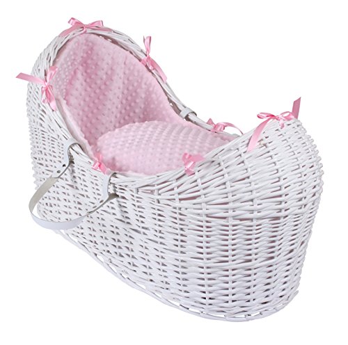 Dimple White Wicker Noah Pod - Pink