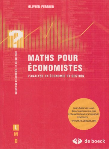 Télécharger Maths pour économistes : L'analyse en économie et gestion PDF Lire En Ligne