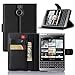 Produktbild Easbuy Pu Leder Kunstleder Flip Cover Tasche Handyhülle Case Mit Karte Slot Design Hülle Etui für BlackBerry Passport Silver Edition Smartphone Handytasche