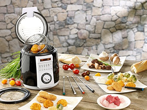 Rosenstein & Söhne Kompakte Tisch-Fritteuse mit Fondue-Set, 0,9 Liter, 840 Watt - 7