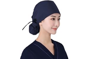 UEIOAVL op hauben damen op haube stoff op hauben damen lange haare op haube herren OP Hauben Stoff Krankenschwester Zubehör für Ärzten Zahnärzten Pharmazeuten Tierärzten Medizinischem Personal (Blau)