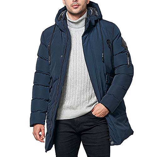 Preisvergleich Produktbild Männer Daunenmantel Winter, Sonnena Herren Langarm Kaschmir Dicker Wintermantel Übergröße Reißverschluss Lang Outwear Mantel Casual Warme Bluse Steppjacke Coat