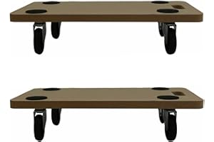DNQ 2x Heavy Duty 4 Wheels Wooden Furniture Mover Dolly - Premium Quality Household Heavy Furniture Removal Skate Trolley - Easy & Safe Anti-Slip Grip Natural Castor Dolly Boxes Appliances Moving Tool
