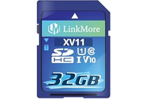 LinkMore Scheda SDHC 32 GB Memory Card per Macchina Fotografica, SD Card 32GB, A1, UHS-I, U1, V10, Classe 10, Velocità di Lettura fino 97 MB/s, Scrittura fino 25 MB/s Scheda SD Macchina Fotografica