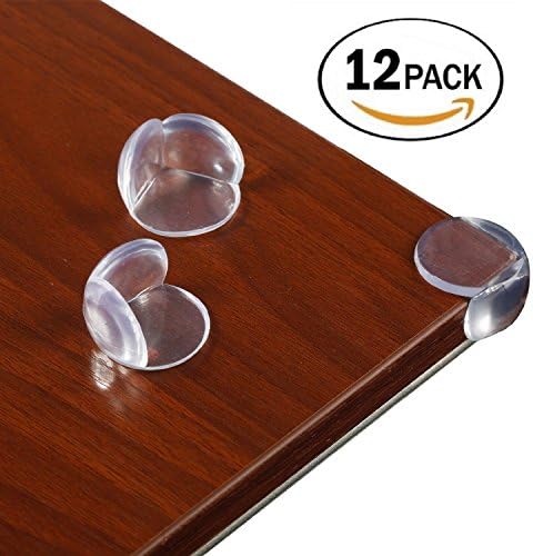 Bylove 12-pcs Clear Baby Safety Corner Protectors Guards, Stick to Furniture Edge, Table, Indoor &amp; Outdoor - Perfect Protector For All Kids &amp; Children (Clear)