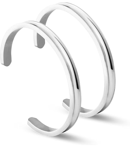 3 Bracelets Manchette Ouverts UNICRAFTALE | Alliage Rainuré, Or/Rose/Acier | Réglables Pour Pierres Ou Cuir