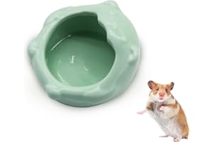 LuckyOpt Kleiner Keramik-Hamsternapf, leicht zu reinigen Anti-Flipping Kleintiernäpfe, Hamster Futter- und Wassernapf für Zwerghamster Papageien (Grün)