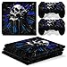 Produktbild Morbuy PS4 Pro Skin Design Folie Aufkleber Sticker schützende Haut Schale für Sony Playstation 4 Pro Konsole und 2 Dualshock Controller (Skull Roma)