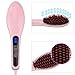 Hair Straightening Brush from LINKGU - New Ceramic No-Damage Faster Styling and Detangling Electric Straightener with LCD Temperature Control for Short or Long, Black, Thick, Thin, Wavy Hair or Bangs - Portable Professional Beauty Product - Get Rid of Bed head today Pink