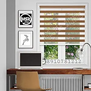 MSR 116 Zebra Blinds/Curtains and Shades for Home Furnishing(Balcony,Kitchen,Bedroom,Bathroom etc) Coffee (229 cm(W) 170 cm(H))