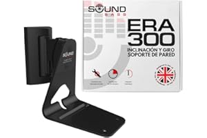 Sound bass ERA300 Soporte de Montaje en Pared, Inclinable y Giratorio, Compatible con Sonos ERA 300, Instalación Sin Esfuerzo, Incluye Kit de Montaje, Doble, Par (Negro, Soltero)