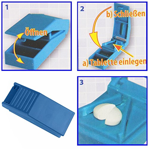 Pillenteiler Tablettenteiler Pillenzerteiler Tablettenschneider Pillenschneider (Blau) (Blau)