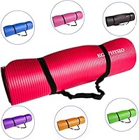 KG Physio Yoga Mat or Exercise Mat with Bonus Strap Included. 183cm x 60cm x 1cm