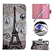 Etche Stand Case for Huawei P8 Lite ,Leather Wallet Case for Huawei P8 Lite, Retro Eiffel Tower Pu Leather Magnetic Flip Case with Card Holder for Huawei P8 Lite with Blue Stylus Pen and Bling Glitter Diamond Dust Plug Colors Random-Eiffel Tower
