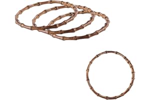 PH PandaHall 4 Pack Bamboo Handles Purse Handles Wooden Purse Frame Handbag Handle Round Bag Handles for Bag Making Knitted Bag Purse Making Handle Replacement, 17cm/6.7"