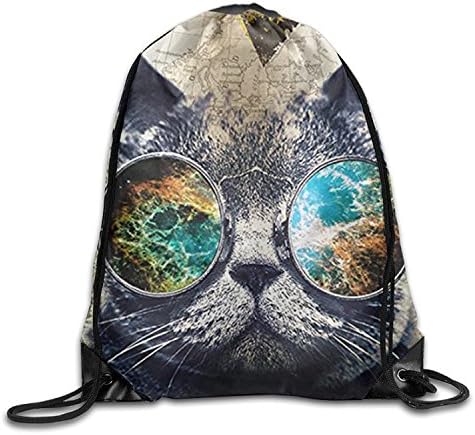 Doormat bag Cool Cat Lightweight Drawstring Bag Sport Gym Sack Bag Backpack With Side Pocket