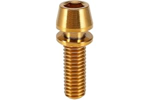 TBEST 6Pcs Boulons en Titane M5x16 Vélo Tige Vis de Boulon VTT Vélo de Route Titane Vis à Tête Conique avec Rondelle pour MTB