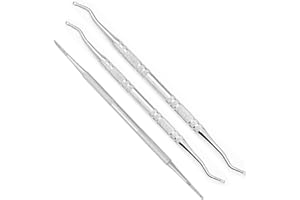 Androxeda 3 PCS Eingewachsene Zehennägel Set Professionelle Nagelpflege Eingewachsene Fußnägel Datei & Lifter Kit Pre Edelstahl Maniküre & Pediküre Set Nagelfeile und Eingewachsene Zehennagel Werkzeug