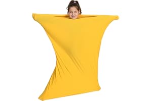 Sensory Owl Full Body Sock - ADHD, Autism Stress and Anxiety Relieve - Deep Pressure Stimulation - Sensory Exercise Therapy Toy - Strong Super Soft Lycra Wrap - Yellow, Size M