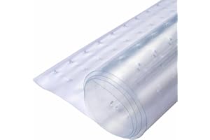 Hani Vinyl Carpet Protector – Clear Carpet Protector Roll Sheet – Thick Film Plastic Carpet Protector Roll, Non Slip Plastic Mat & Grippers, Heavy Duty Hallway Kitchen Area Runner (12 Ft - 27 inch)