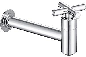 Tondiy Rubinetto Lavabo a Parete Solo Acqua Fredda, G1/2 in Rubinetti a Muro in Ottone, Monocomando da Giardino, Rubinetto Esterno, Aeratore Rimovibile, per Bagno, Balcone, Giardi, Mocio Piscina