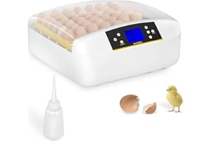 incubato Brutapparat Inkubator Brutmaschine IN-56DDI (für 56 Eier, integrierte Schierlampe, 20-50 °C, intelligente Temperaturregelung, 80 W Motor)