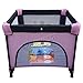 FoxHunter Baby Travel Playpen Infant Square Cot Bed Play Pen With Side Entry Portable Foldable Pink New