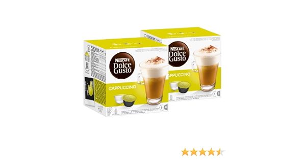 Nescafé Dolce Gusto Cappuccino, Kaffee, Kaffekapsel, 2er Pack, 2 x 16  Kapseln (16 Portionen) : Amazon.de: Lebensmittel \u0026 Getränke