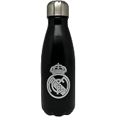 CYP Brands Real Madrid Steel Water Bottle, Water Bottle, Water Bottle, Airtight Closure, 550 ml, Black, Official Product