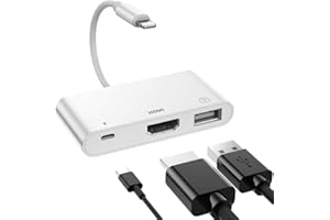 AGEEMY Lightning HDMI Adapter iPhone USB Adapter, [Apple MFi Zertifiziert] HDMI OTG Adapter 3 in 1, USB Camera Adapter iPhone HDMI Digital AV Adapter Kompatibel mit iPhone 14/13/12/11/XS/XR/X/8/7/iPad