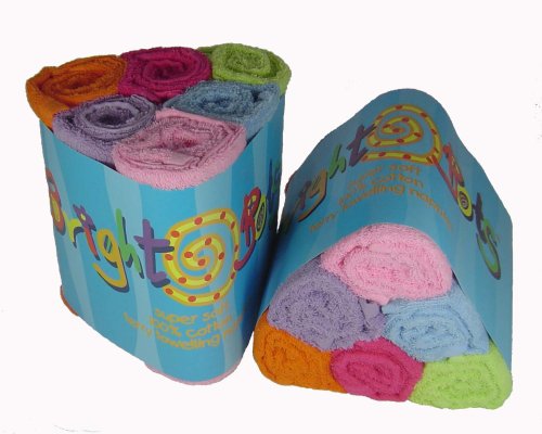 Bright Bots Terry Towelling Nappy Squares Girl Combo for Newborn (Pack of 6, Pink)