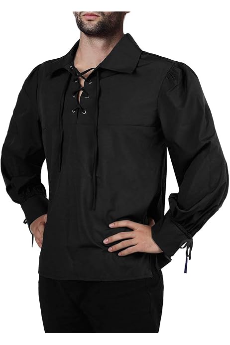 Mens Medieval Pirate Shirt Viking 
