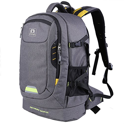 Sac    Dos Oxford Grande Capacit   Anti-choc   tanche Sac de Appareil Photo DSLR avec Rembourrage Int  rieur et Couverture de Pluie pour Canon Nikon Sony Nikon Olympus Samsung  Gris 