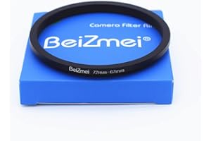 BEIZMEI 72mm Lens to 67mm Filters Ring,Camera Step-Down Filters Ring Compatiable All Brands Ø72mm Lens to Ø67mm UV ND CPL Camera Filter.