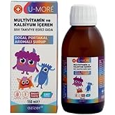 U-MORE Multivitamin &Ccedil;ocuk Şurubu Kalsiyum, C, B3, E, B5, &Ccedil;inko, B2, B1, B6, A, D Vitaminleri - 150 ml