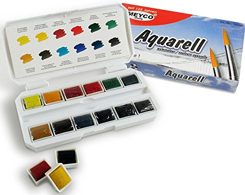 Aquarell Farbkasten, 12er Set, Meyco