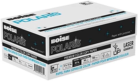 BOISE POLARIS® PREMIUM COLOR COPY PAPER, 17" x 11", Ledger, 98 Bright White, 28 lb., 1500 Sheets/Carton