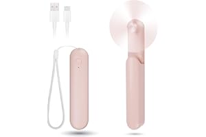 Venforze Mini Fan Handheld, 3 Speeds Rechargeable Quiet Mini Handheld Fan[12-24 Working Hours], Portable Type-C Slider Pocket Fan, Personal Small Fan for Travel, Home and Outdoor (Pink)