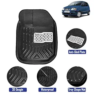 Kingsway 4D Car Floor Mats for Hyundai Santro Xing (Model Year : 2003-2018) (Black Color)