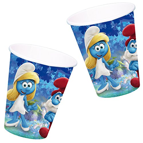 37-teiliges Partyset * DIE SCHLÜMPFE * mit Teller + Becher + Servietten + Deko // Kindergeburtstag Kinder Geburtstag Party Set Motto Schlumpf Smurfs Kino - 3