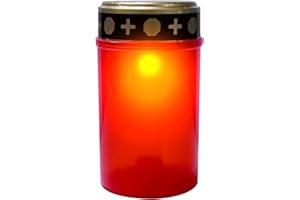 GZWY Lampe à Bougie Solaire à LED Lampe Sacrificielle de Cimetière, Lanterne Funéraire pour Cimetière Étanche Extérieur Sans Flamme , pour Prière, Vacances Décoration, Cimetière Rituel (rouge)