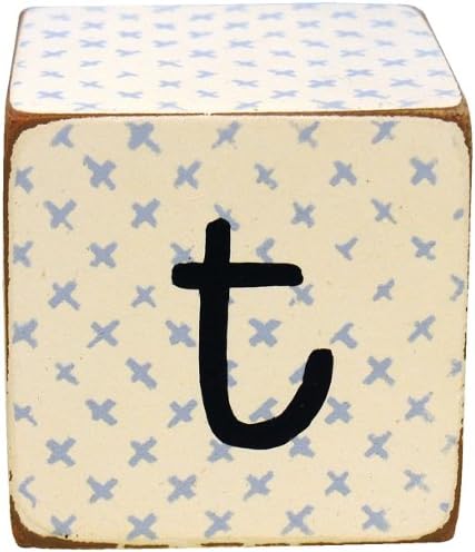 Blue Letter Block - 't'