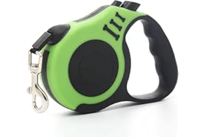 FANJIANG Correa para Perros Retráctil y Extensible, Correa 5M con Mango Antideslizante para Perros Medianos y Pequeños hasta 12 KG. (Verde)