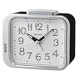 Seiko Wecker mit weißem Zifferblatt, Schwarz, 12 x 7,8 x 13 cm