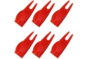 Mangobuy 50pcs 11/32 Arrow Nock White/Red For Outer Diameter 9mm Wooden and Bamboo Arrow Traditional Bow Outdoor Archery